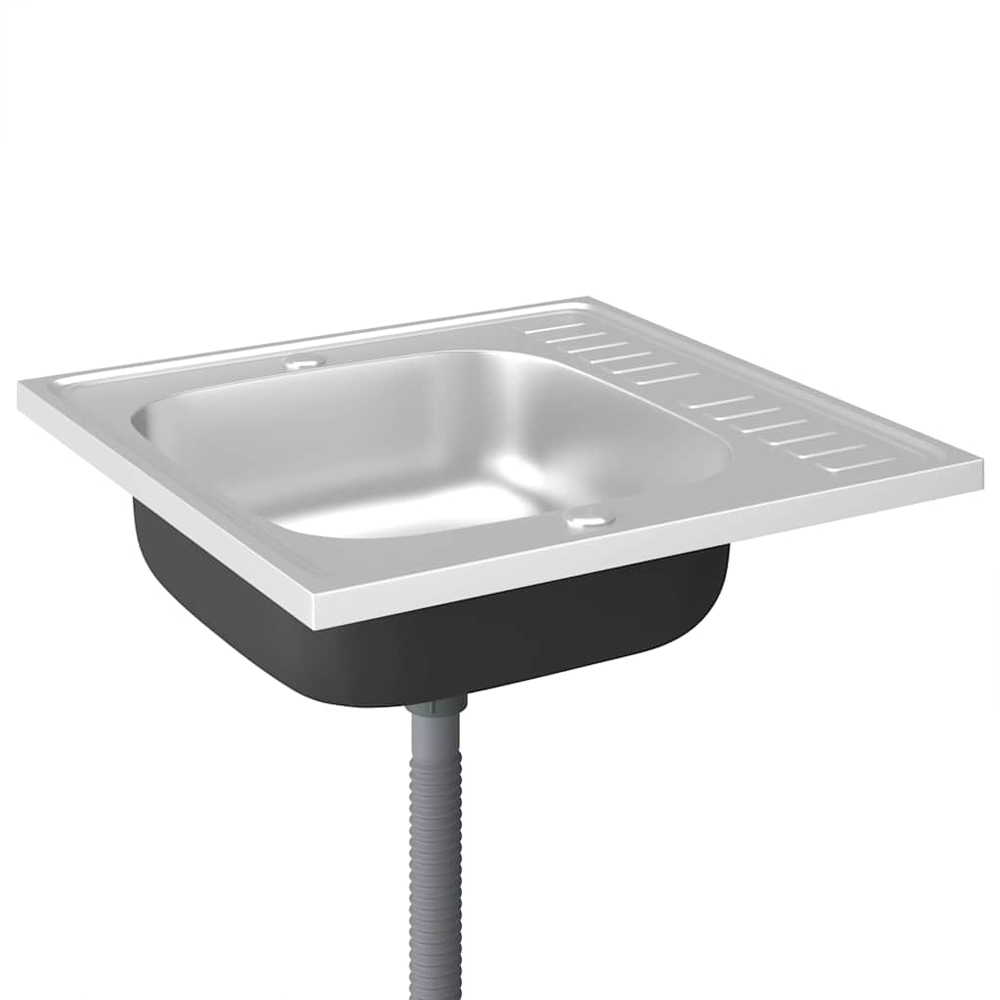 Annapolis Stainless Steel 1.0 Bowl Kitchen Sink With Waste Kit 600mm L x 600mm W - Silver