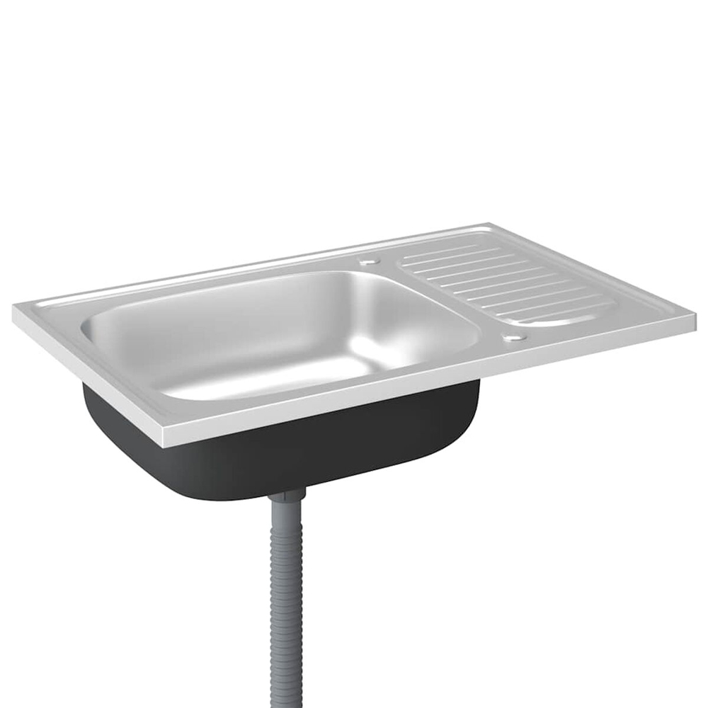 Annapolis Stainless Steel 1.0 Bowl Kitchen Sink With Waste Kit 800mm L x 500mm W - Silver