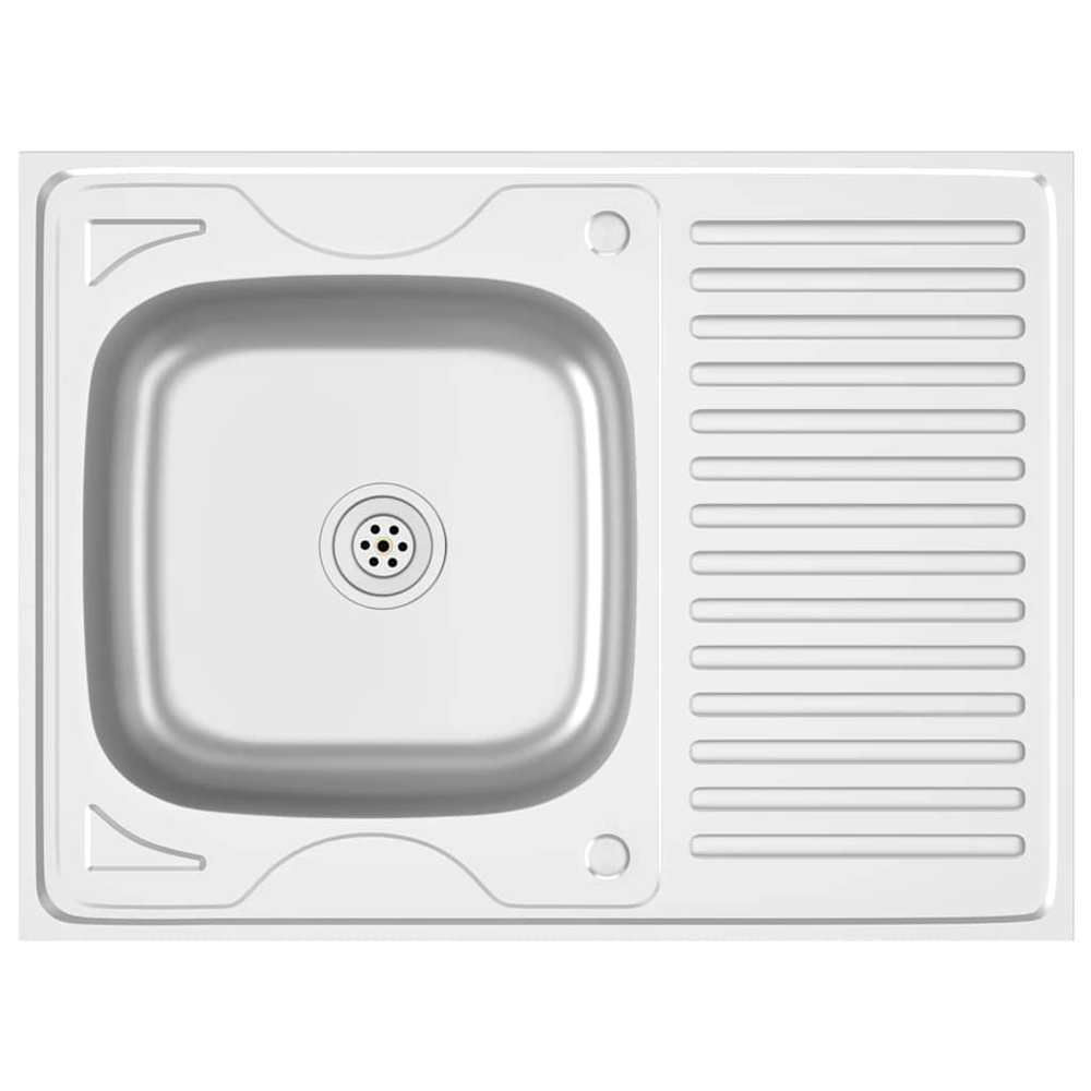 Annapolis Stainless Steel 1.0 Bowl Kitchen Sink With Waste Kit 800mm L x 600mm W - Silver