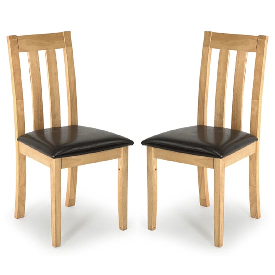 Product photograph of Annect Natural Wooden Dining Chairs In Pair from Furniture in Fashion