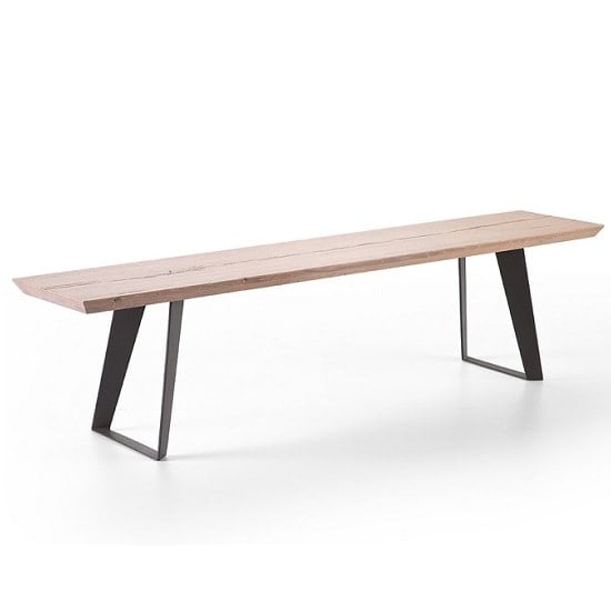 Annecy Wooden 200cm Rectangular Dining Bench With Metal Legs