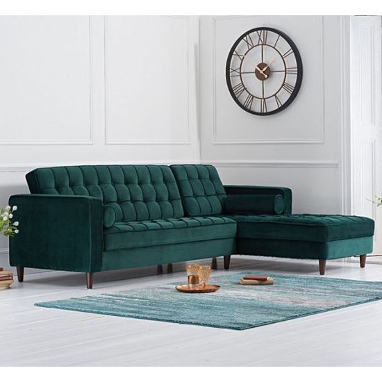 Annuli Velvet Left Facing Corner Chaise Sofa In Grey Furniture in Fashion