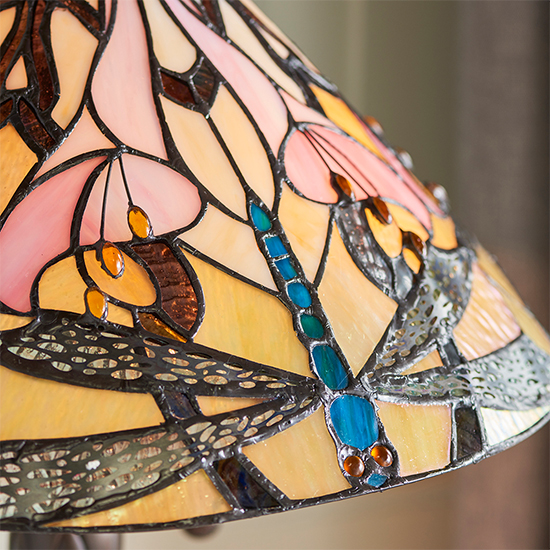 Anqing Medium Tiffany Glass Table Lamp In Dark Bronze_3