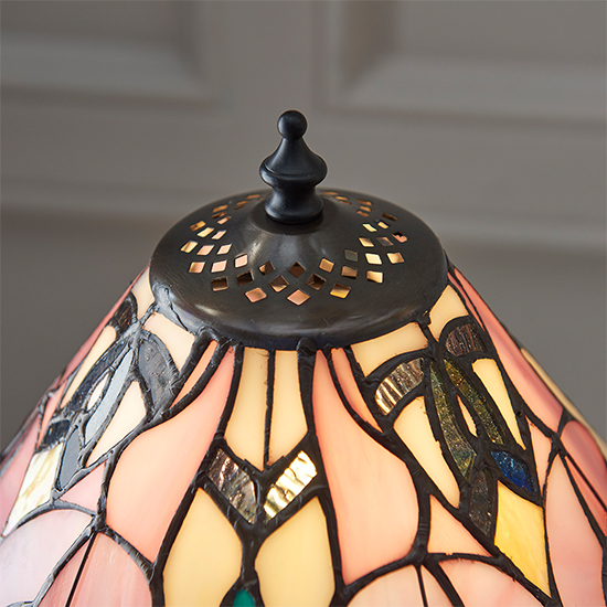 Anqing Small Tiffany Glass Table Lamp In Dark Bronze_2