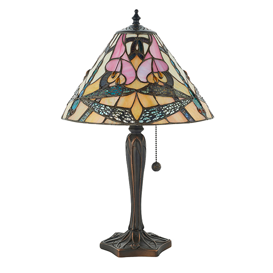 Anqing Small Tiffany Glass Table Lamp In Dark Bronze_6