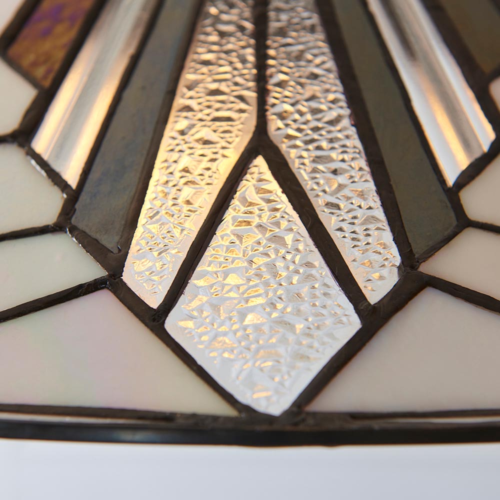Anqing Tiffany Glass Pendant Ceiling Light In Satin Black