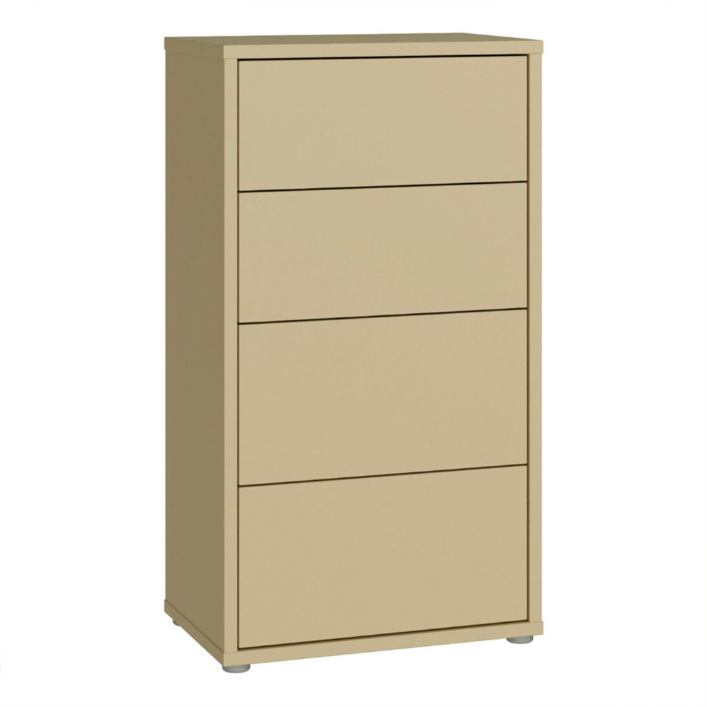 Ansley Tall Wooden Chest Of 4 Drawers in Butter Yellow