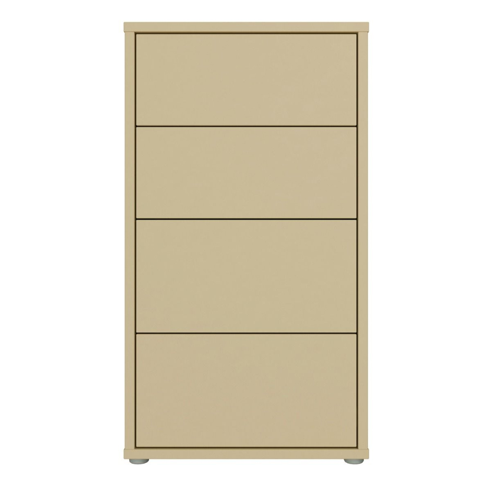 Ansley Tall Wooden Chest Of 4 Drawers in Butter Yellow
