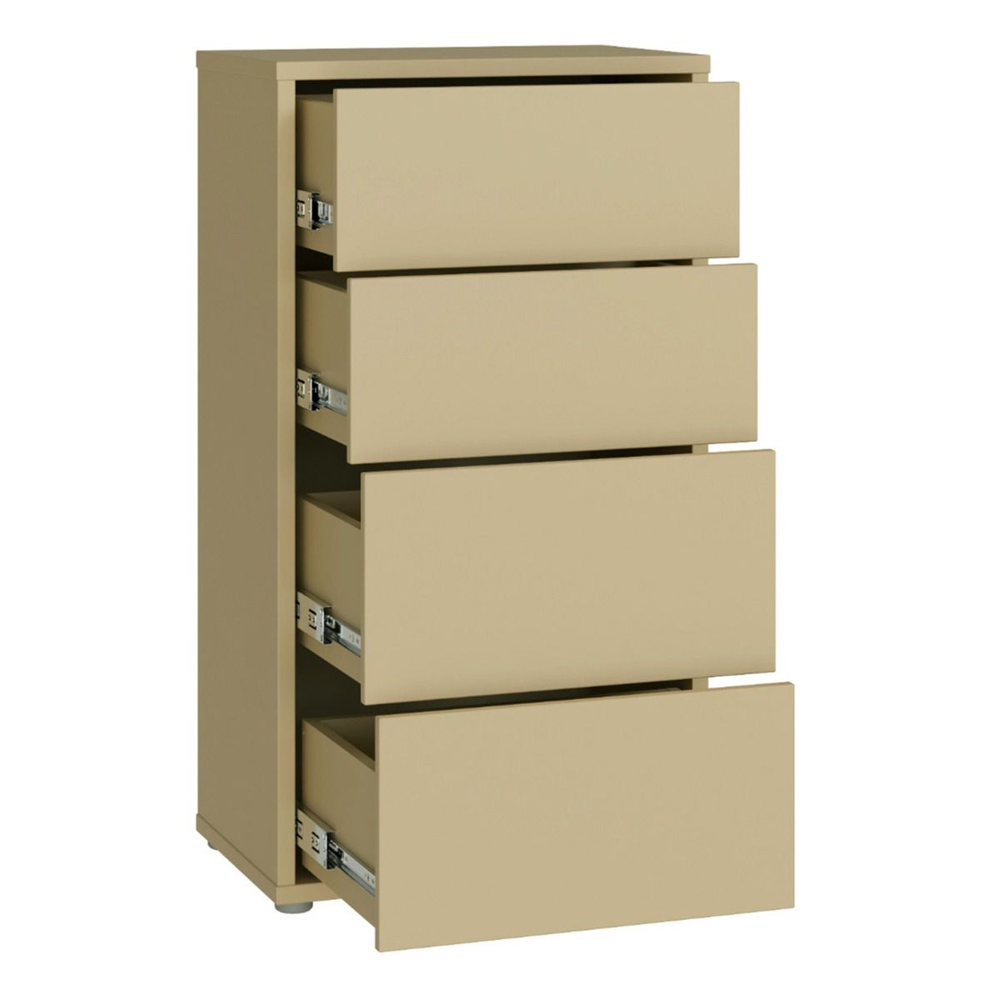 Ansley Tall Wooden Chest Of 4 Drawers in Butter Yellow