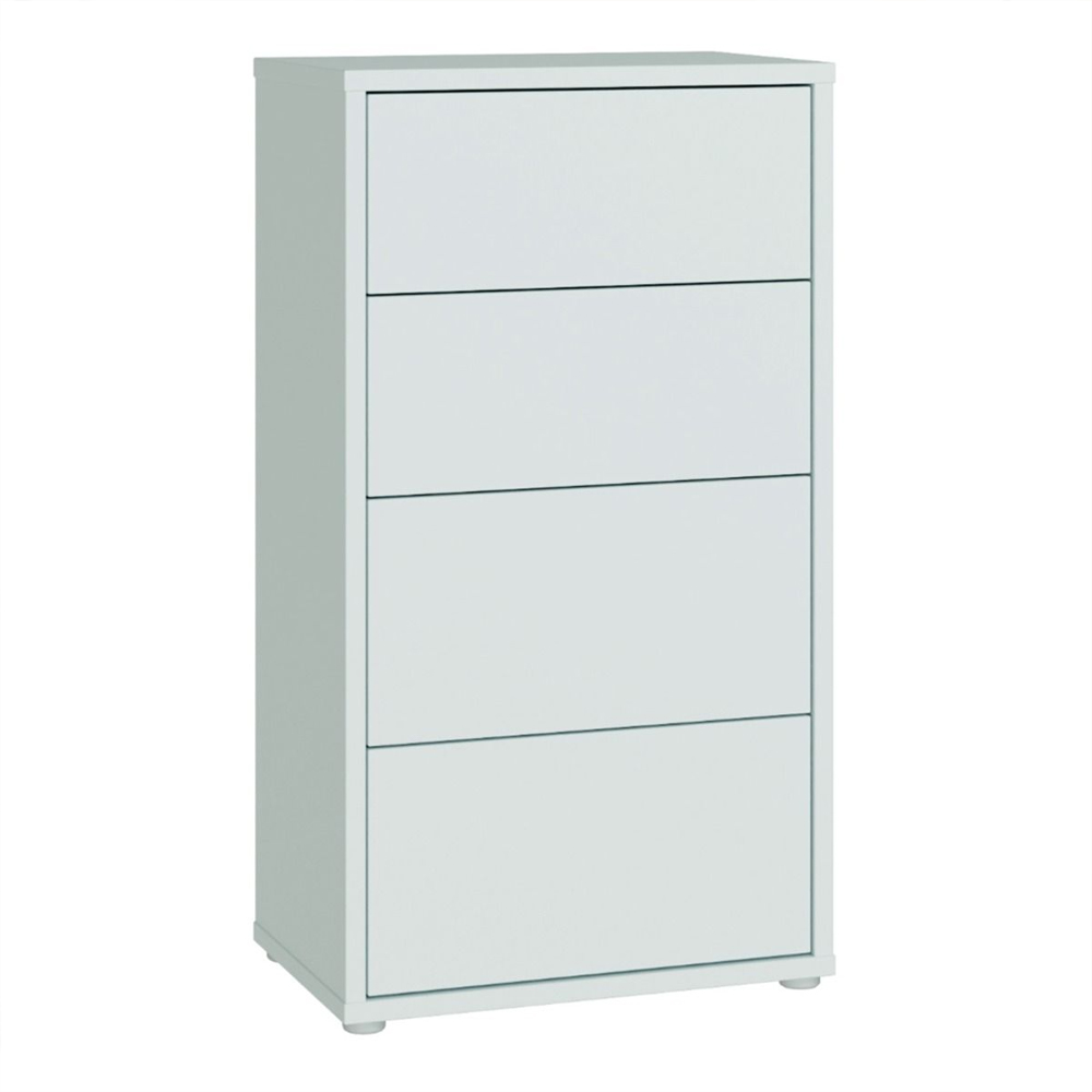 Ansley Tall Wooden Chest Of 4 Drawers in Light Grey