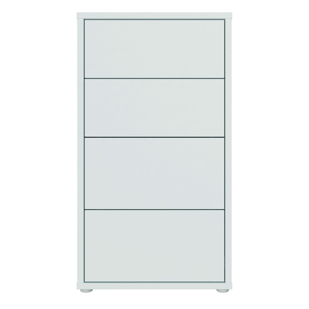 Ansley Tall Wooden Chest Of 4 Drawers in Light Grey