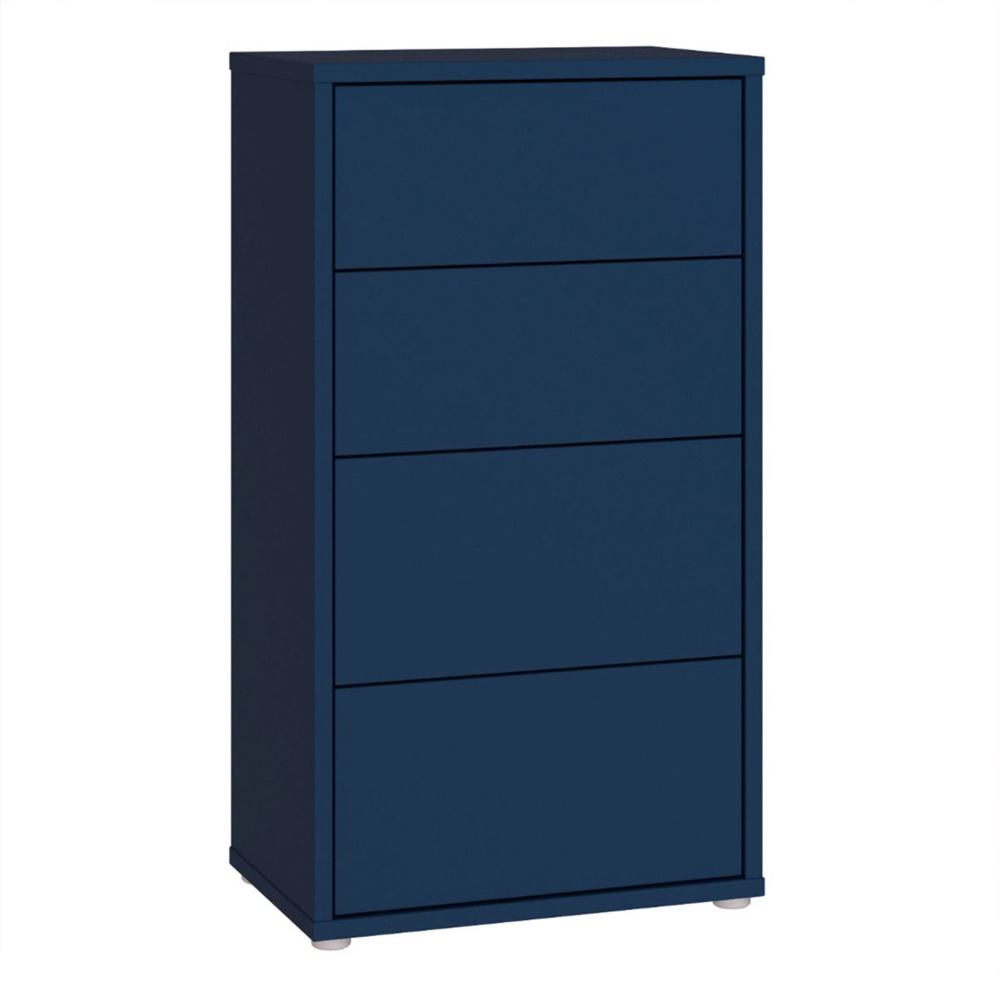 Ansley Tall Wooden Chest Of 4 Drawers in Night Blue