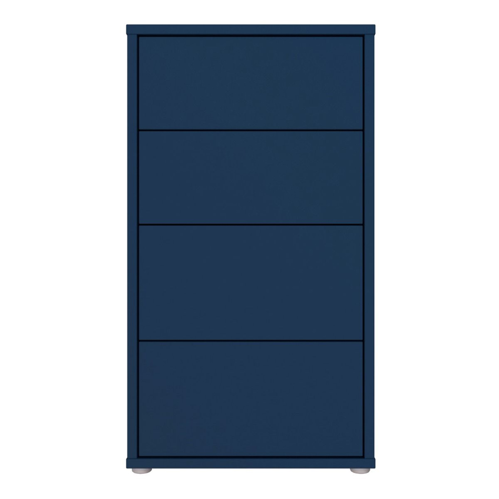 Ansley Tall Wooden Chest Of 4 Drawers in Night Blue