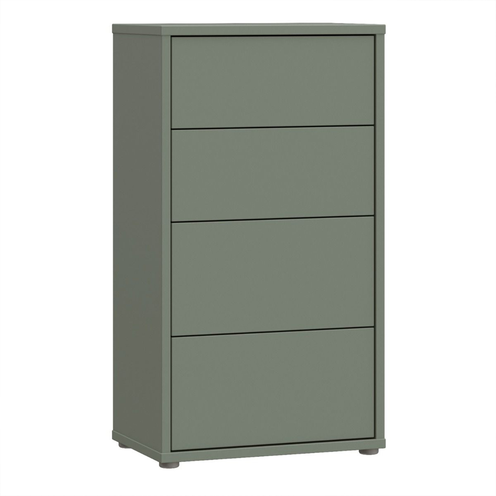 Ansley Tall Wooden Chest Of 4 Drawers in Sage Green