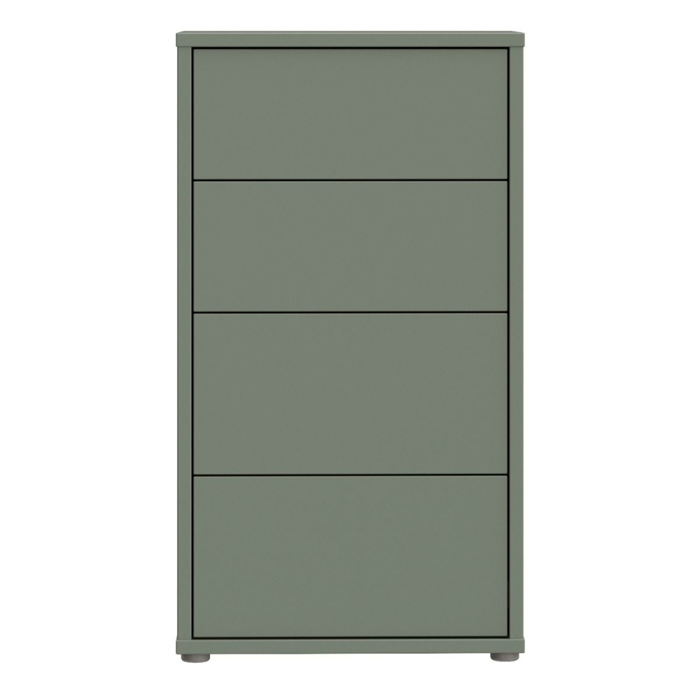Ansley Tall Wooden Chest Of 4 Drawers in Sage Green