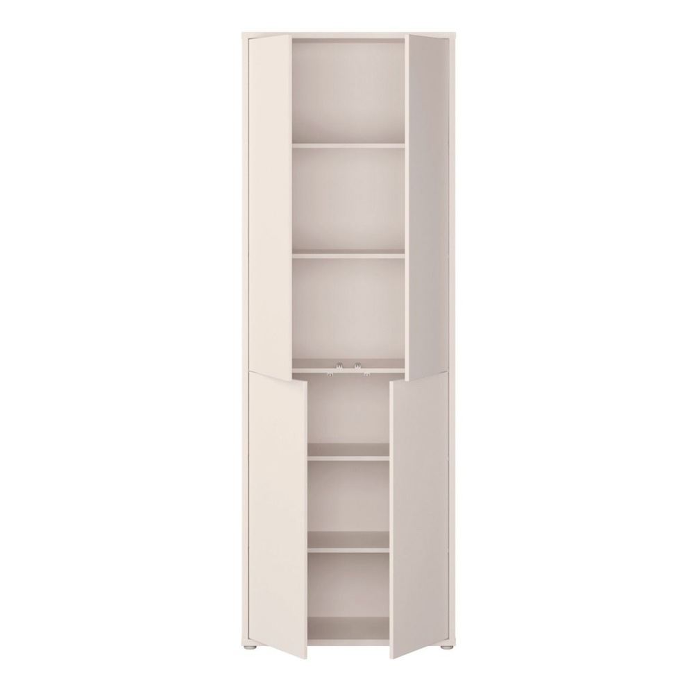 Ansley Tall Wooden Display Cabinet with 4 Doors in Sand