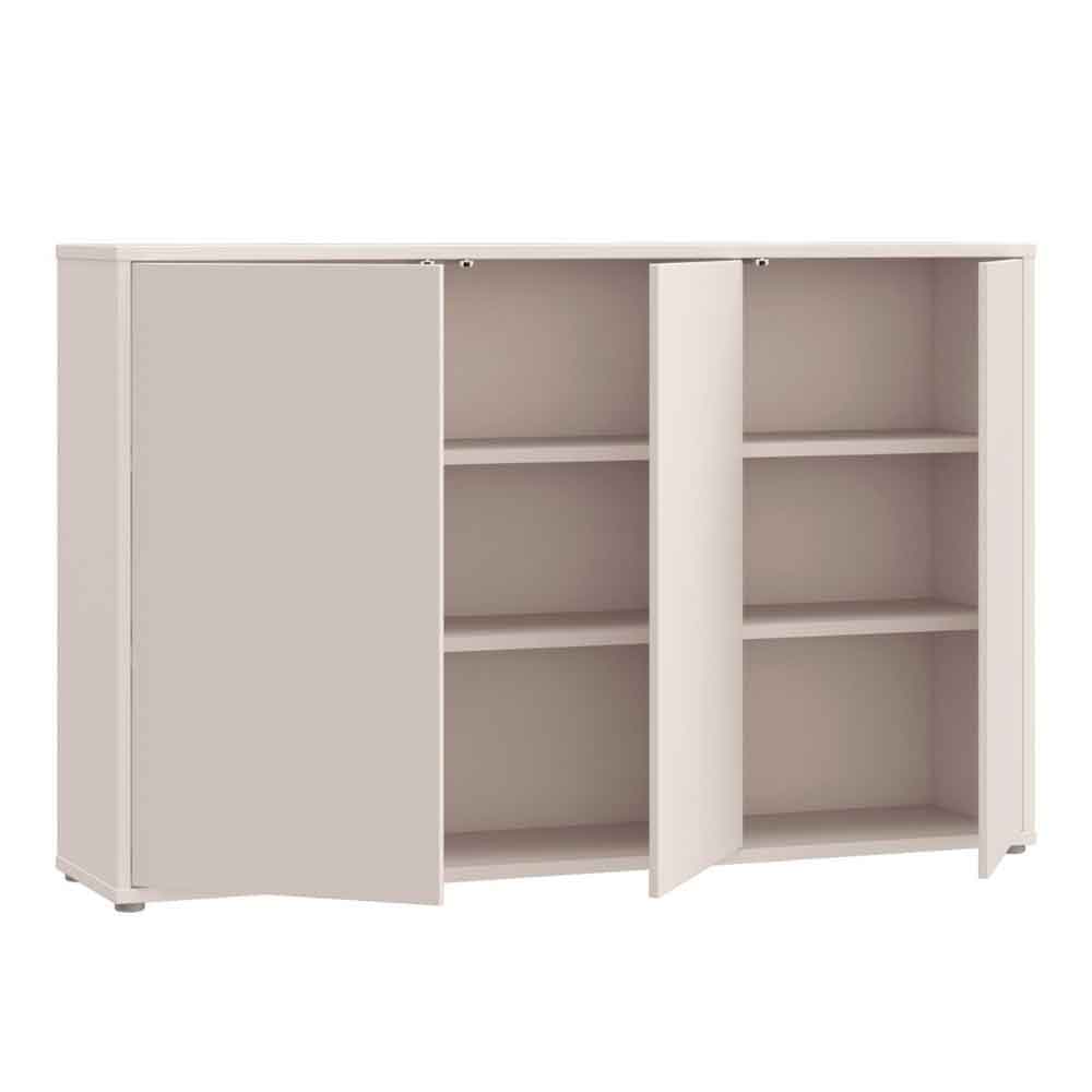 Ansley Tall Wooden Sideboard with 3 Doors in Sand