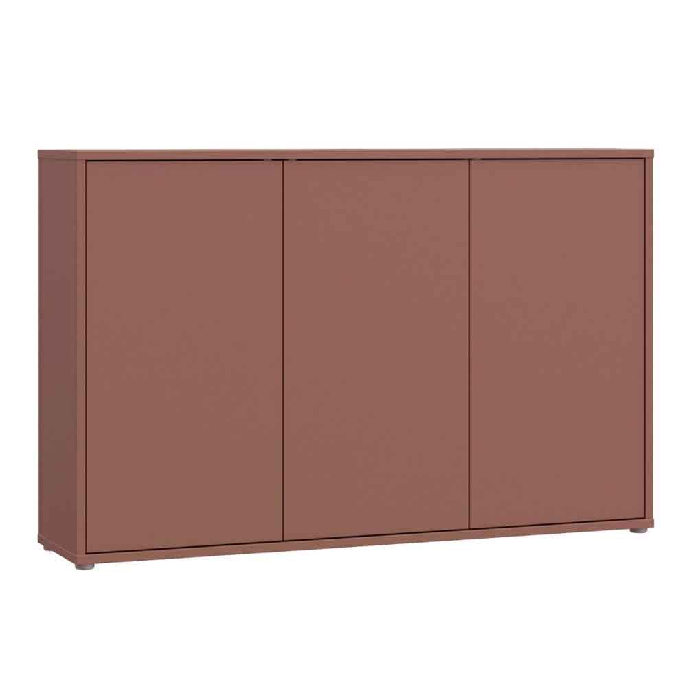 Ansley Tall Wooden Sideboard with 3 Doors in Terracotta