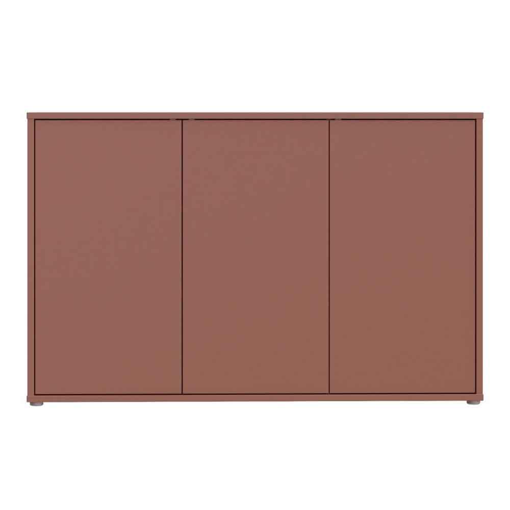 Ansley Tall Wooden Sideboard with 3 Doors in Terracotta