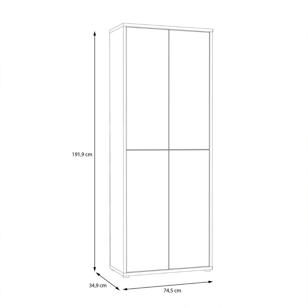 Ansley Wall Wooden Shoe Storage Cabinet with 4 Doors in Artisan Oak and Sage Green