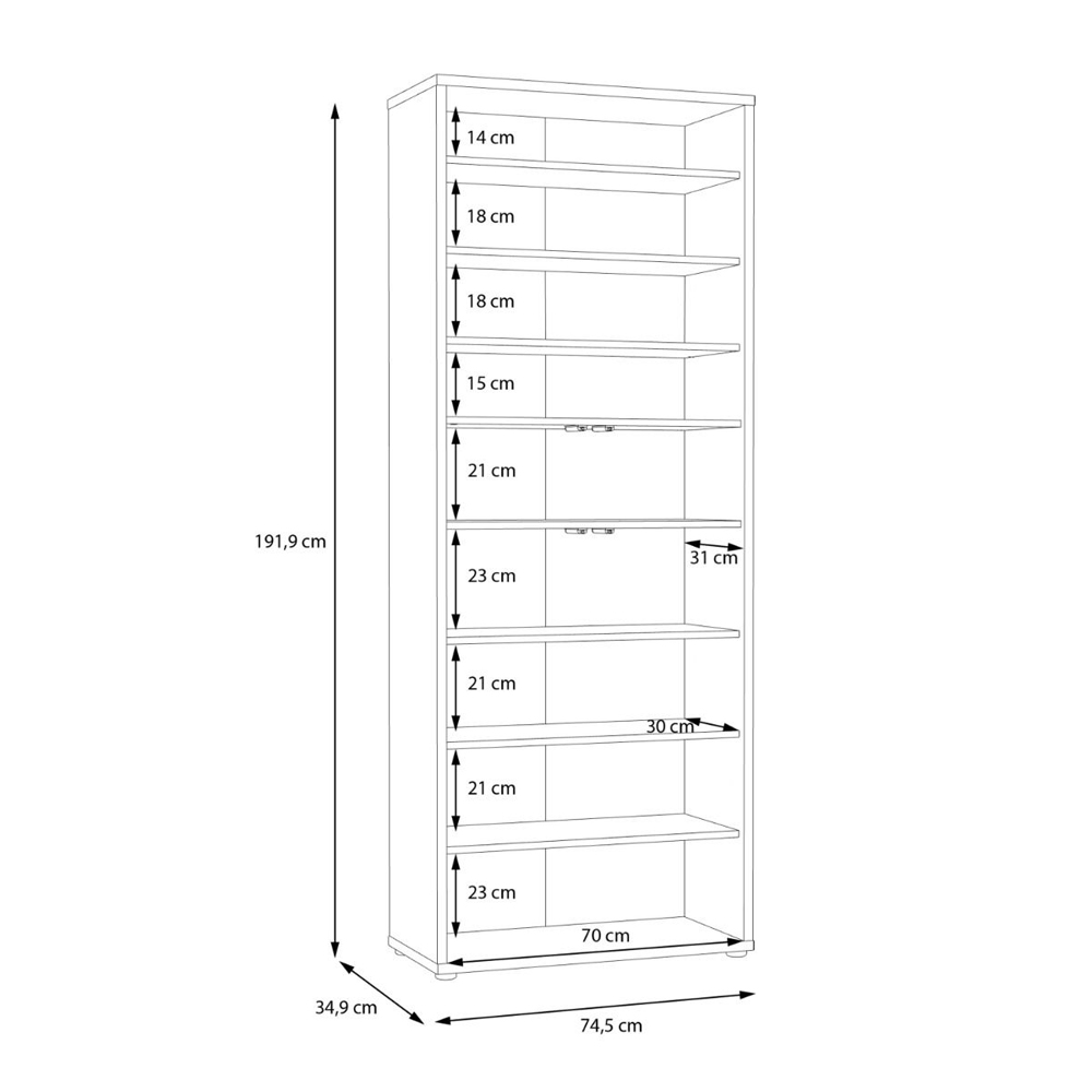 Ansley Wall Wooden Shoe Storage Cabinet with 4 Doors in Artisan Oak and Sage Green