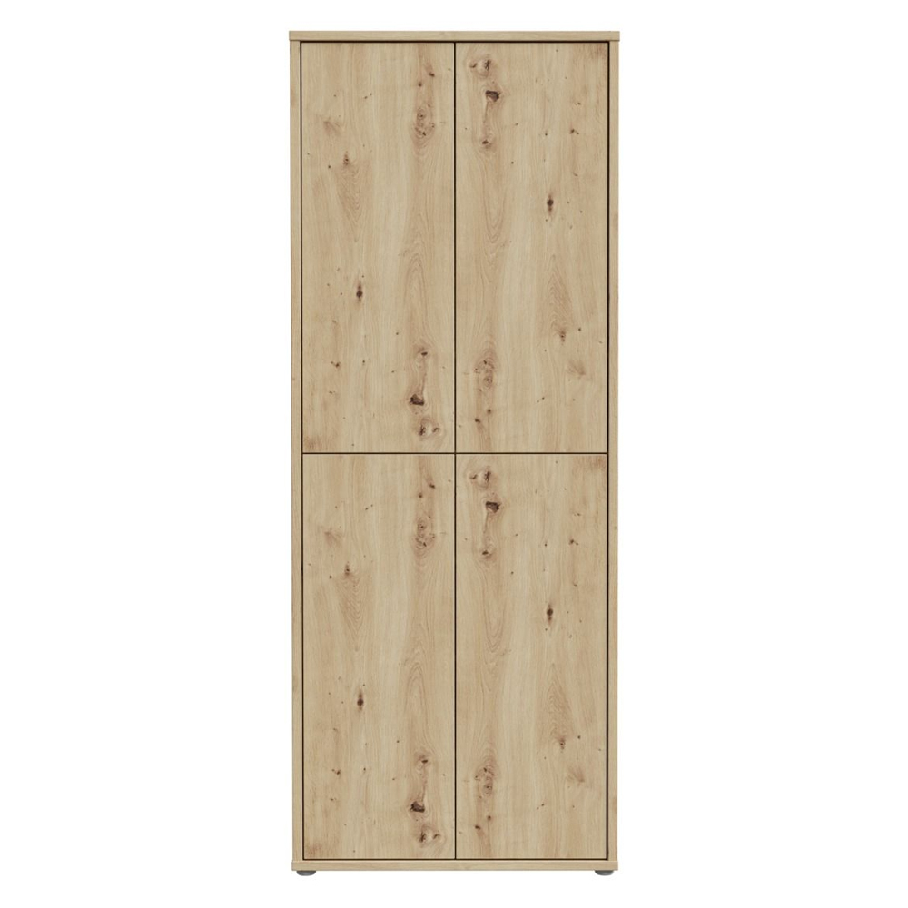 Ansley Wall Wooden Shoe Storage Cabinet with 4 Doors in Artisan Oak