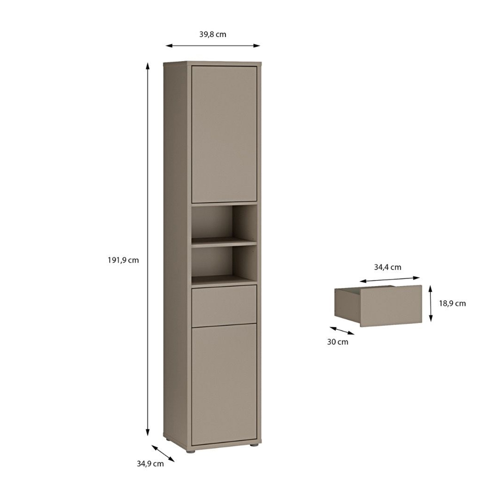 Ansley Wooden Bathroom Furniture Set in Taupe