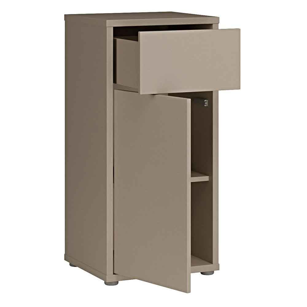 Ansley Wooden Bathroom Storage Cabinet with 1 Door and 1 Drawer in Taupe