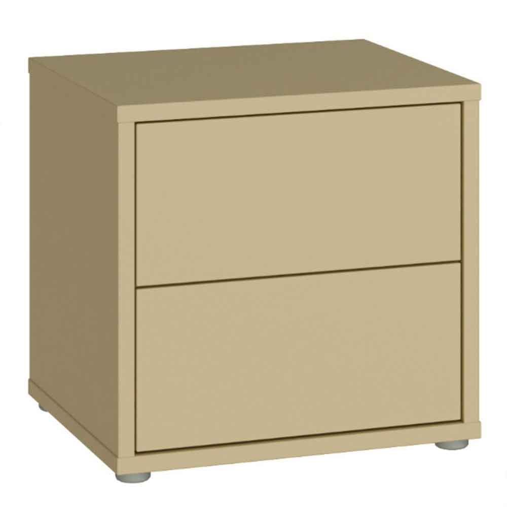 Ansley Wooden Bedside Cabinet with 2 Drawers in Butter Yellow