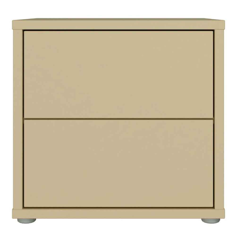 Ansley Wooden Bedside Cabinet with 2 Drawers in Butter Yellow
