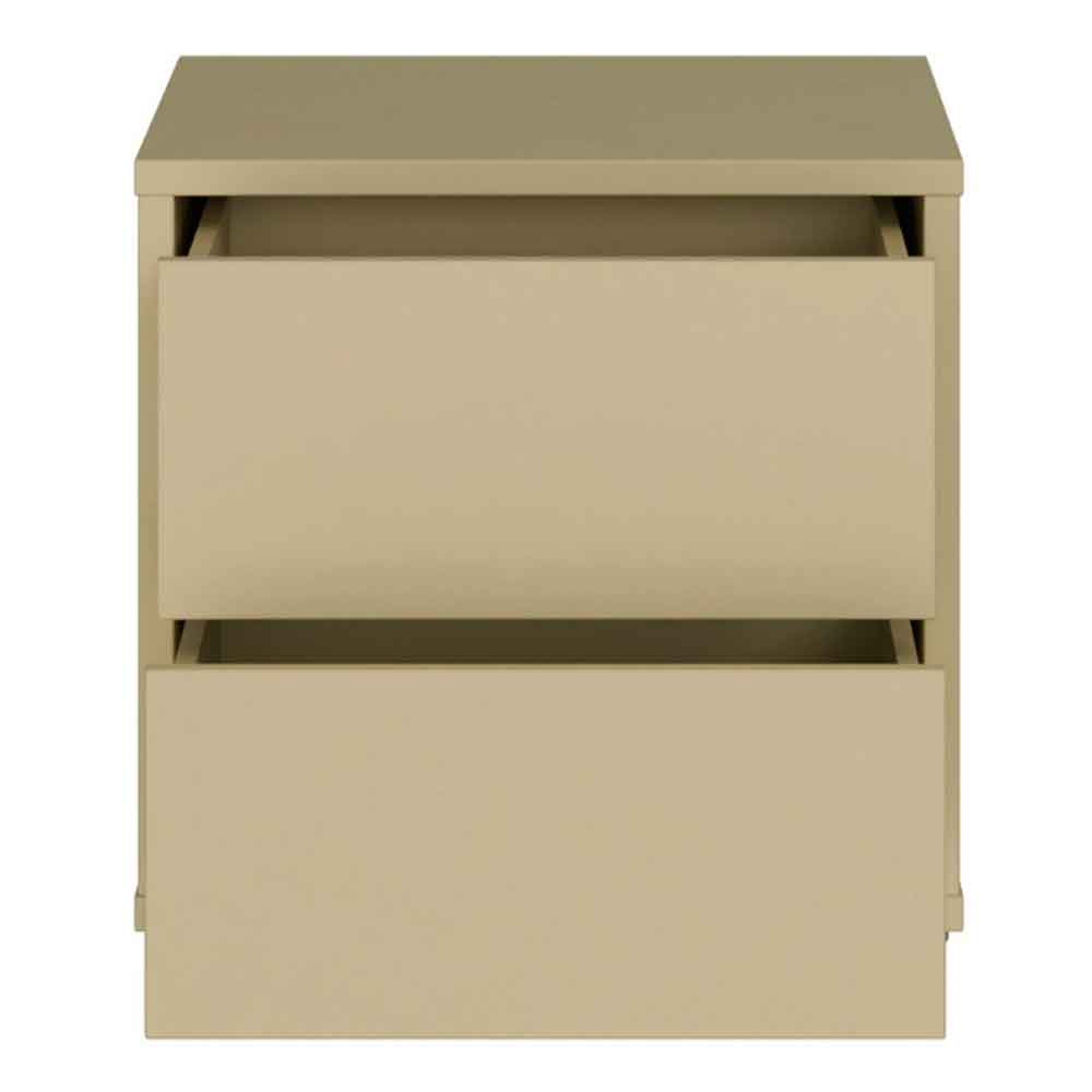 Ansley Wooden Bedside Cabinet with 2 Drawers in Butter Yellow