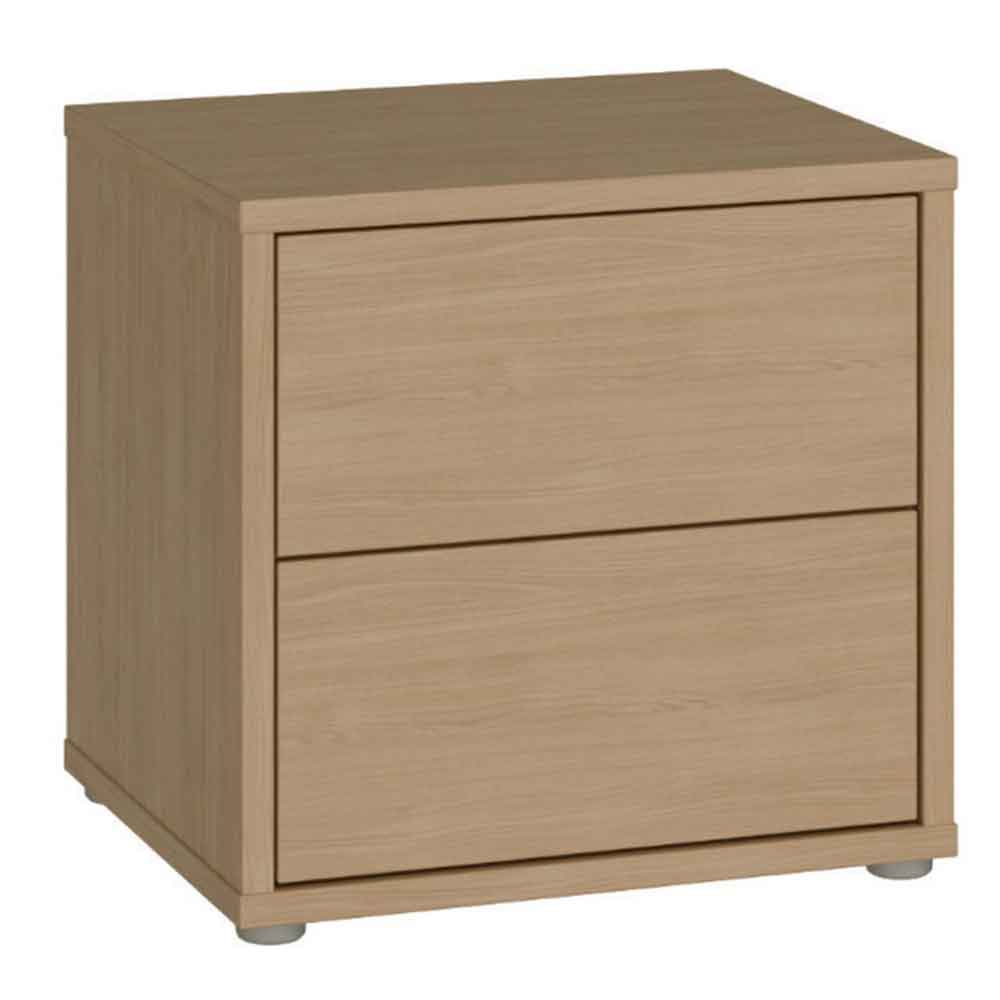 Ansley Wooden Bedside Cabinet with 2 Drawers in Elegancia Oak