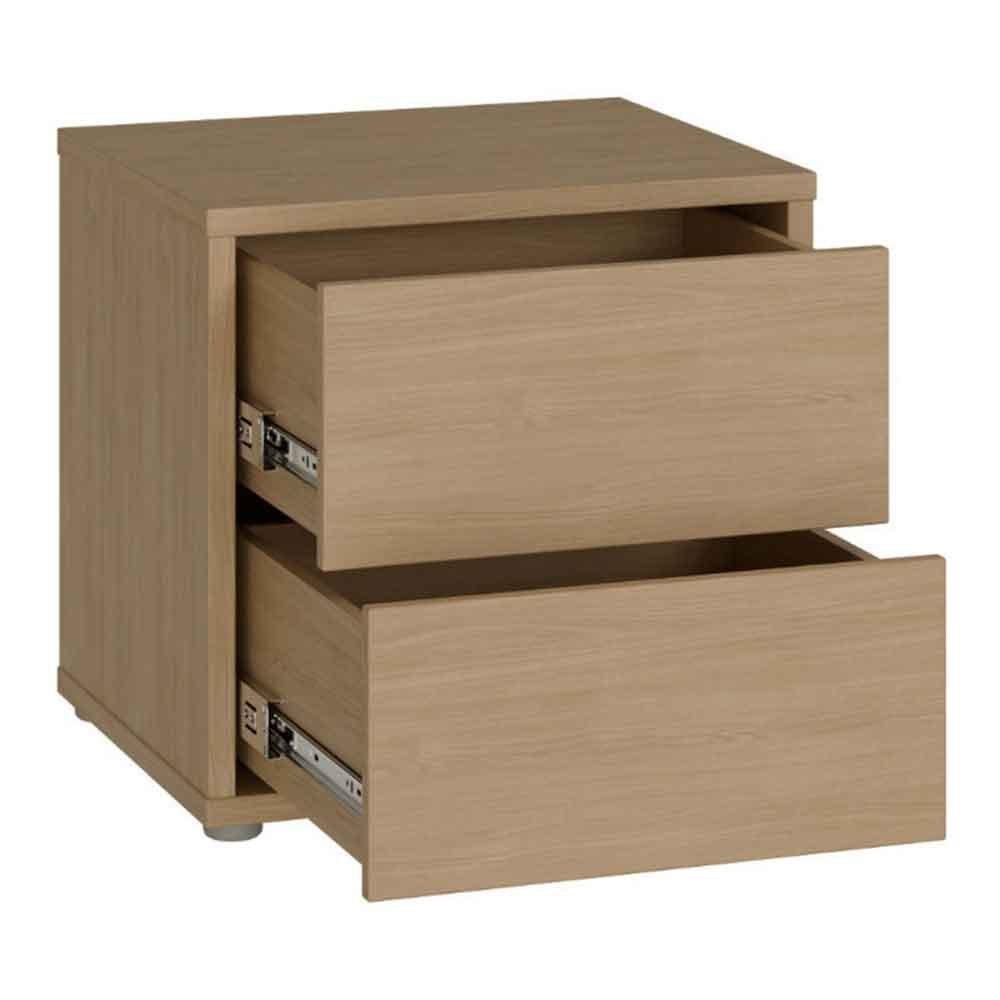 Ansley Wooden Bedside Cabinet with 2 Drawers in Elegancia Oak