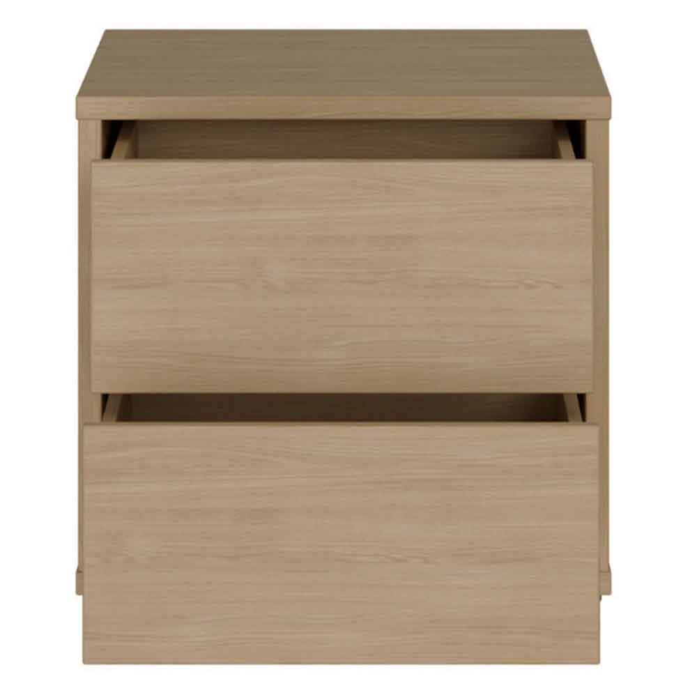 Ansley Wooden Bedside Cabinet with 2 Drawers in Elegancia Oak