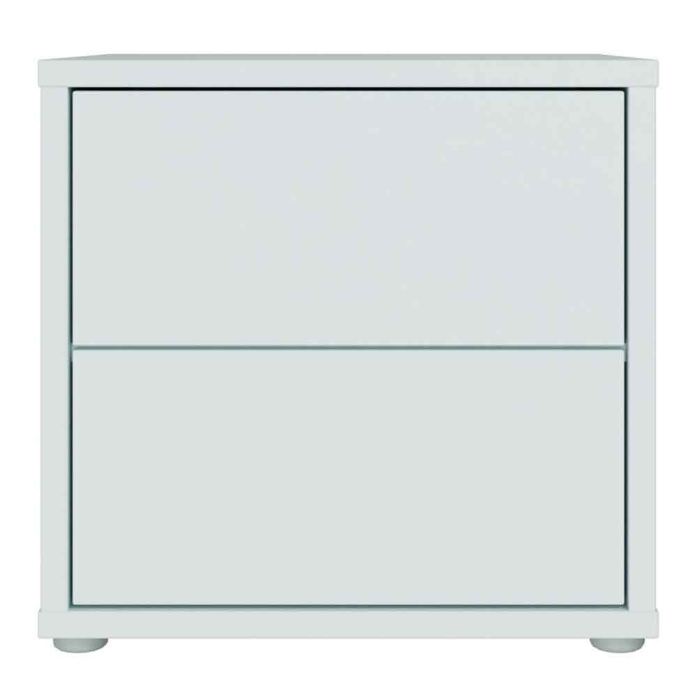 Ansley Wooden Bedside Cabinet with 2 Drawers in Light Grey
