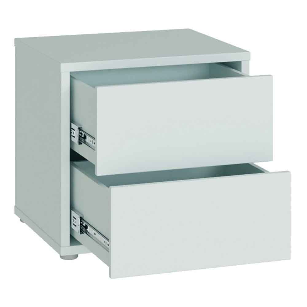 Ansley Wooden Bedside Cabinet with 2 Drawers in Light Grey