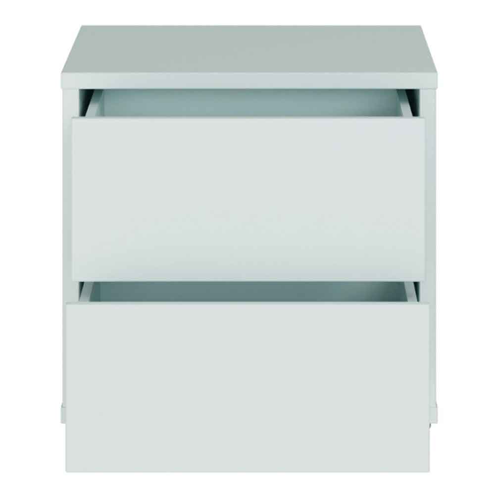 Ansley Wooden Bedside Cabinet with 2 Drawers in Light Grey