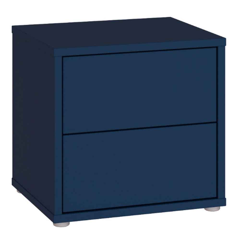 Ansley Wooden Bedside Cabinet with 2 Drawers in Night Blue