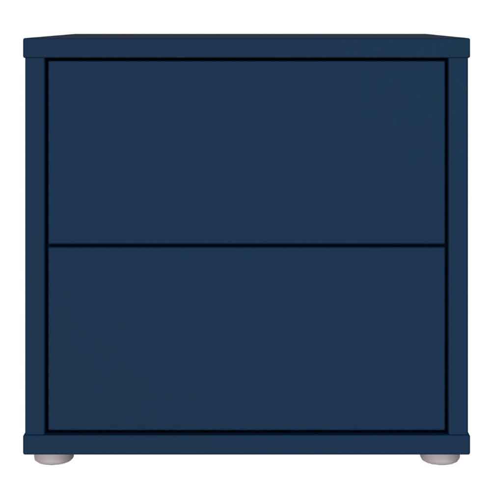Ansley Wooden Bedside Cabinet with 2 Drawers in Night Blue