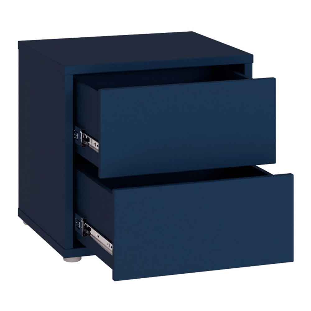Ansley Wooden Bedside Cabinet with 2 Drawers in Night Blue