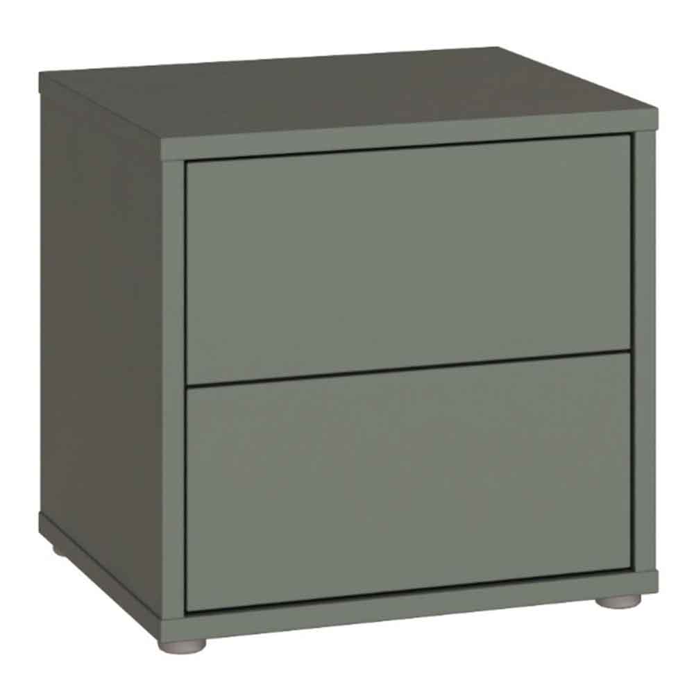 Ansley Wooden Bedside Cabinet with 2 Drawers in Sage Green