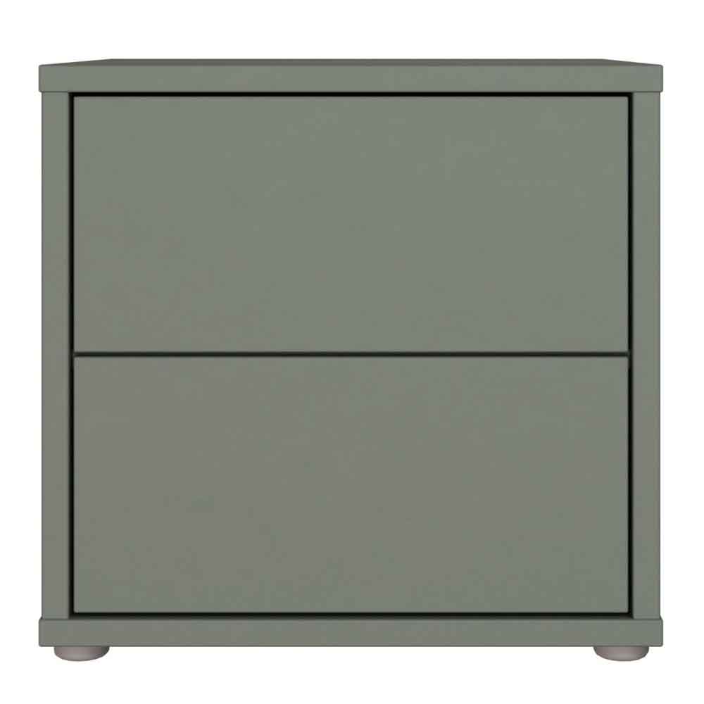 Ansley Wooden Bedside Cabinet with 2 Drawers in Sage Green