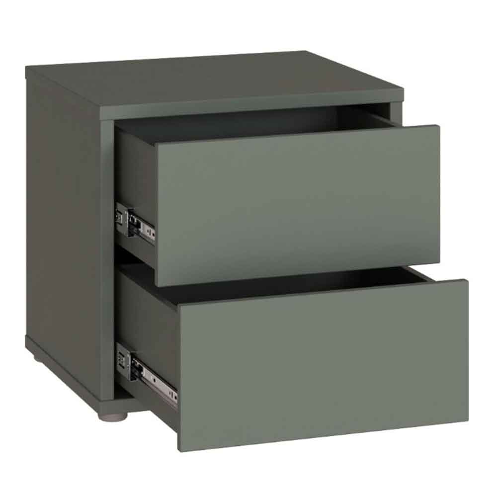 Ansley Wooden Bedside Cabinet with 2 Drawers in Sage Green