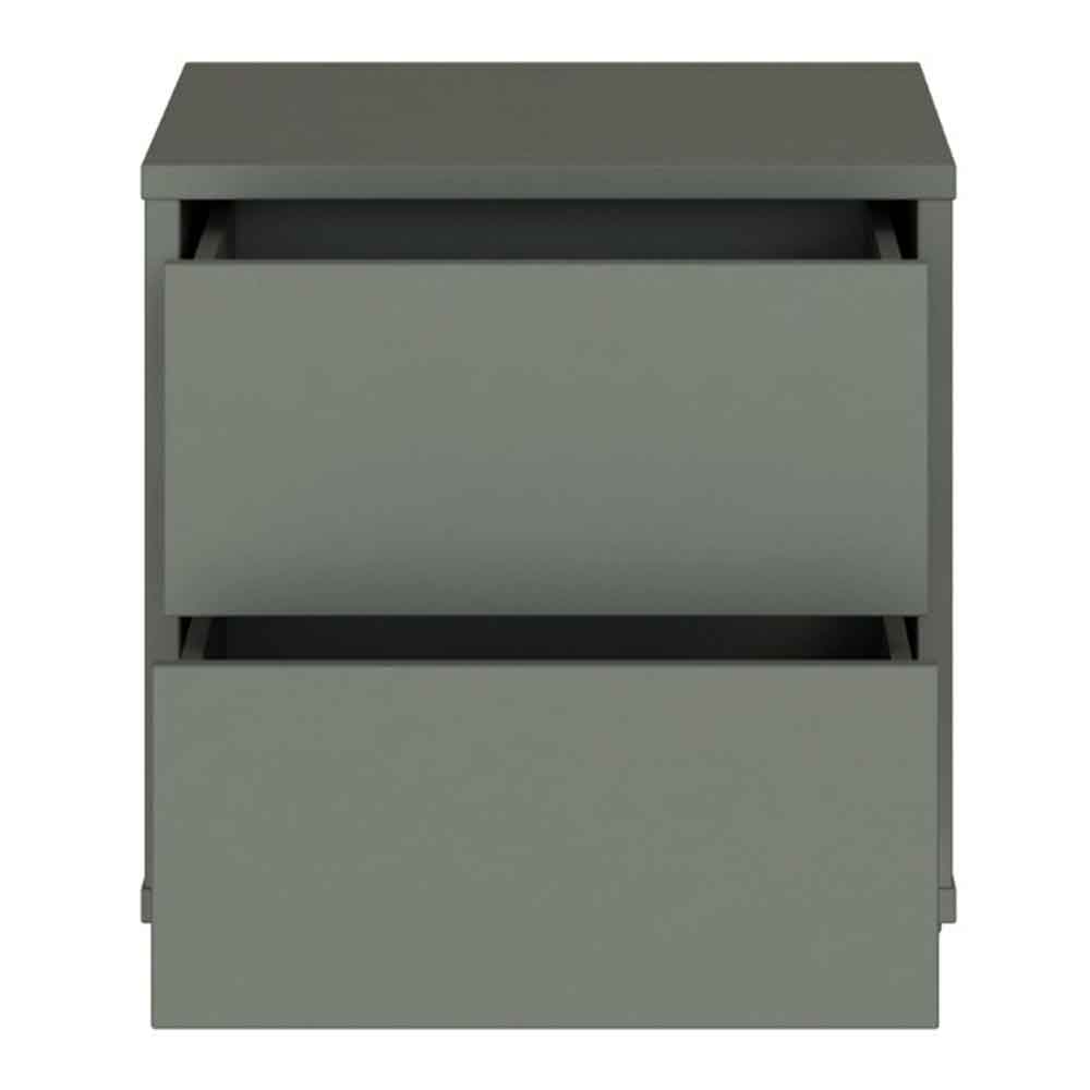Ansley Wooden Bedside Cabinet with 2 Drawers in Sage Green