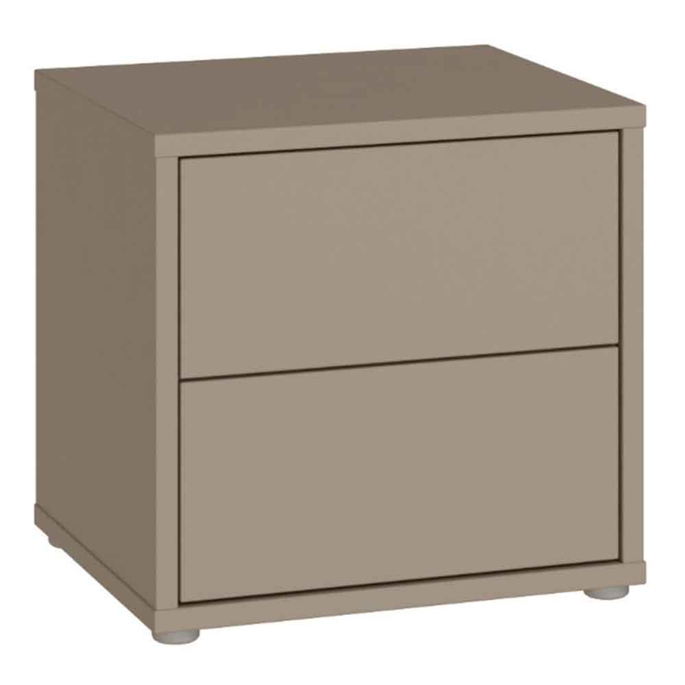 Ansley Wooden Bedside Cabinet with 2 Drawers in Taupe