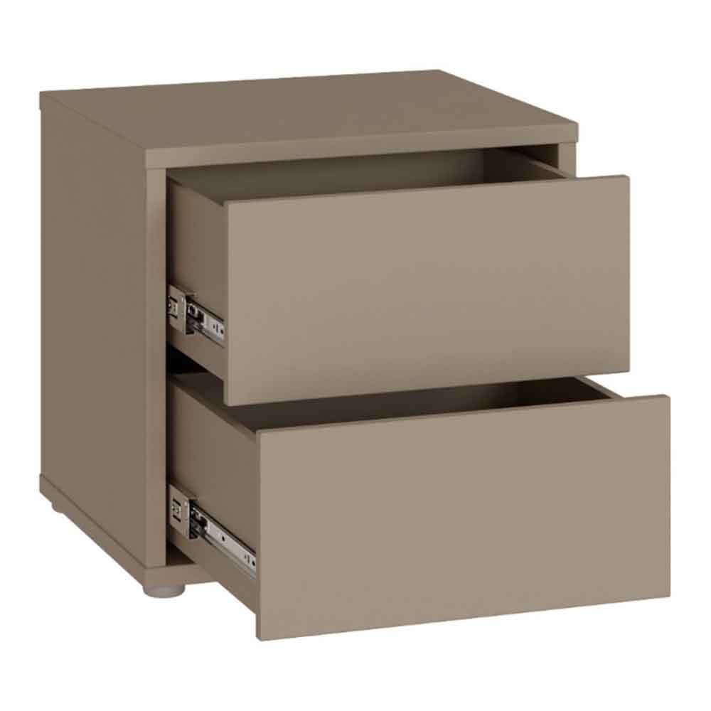 Ansley Wooden Bedside Cabinet with 2 Drawers in Taupe