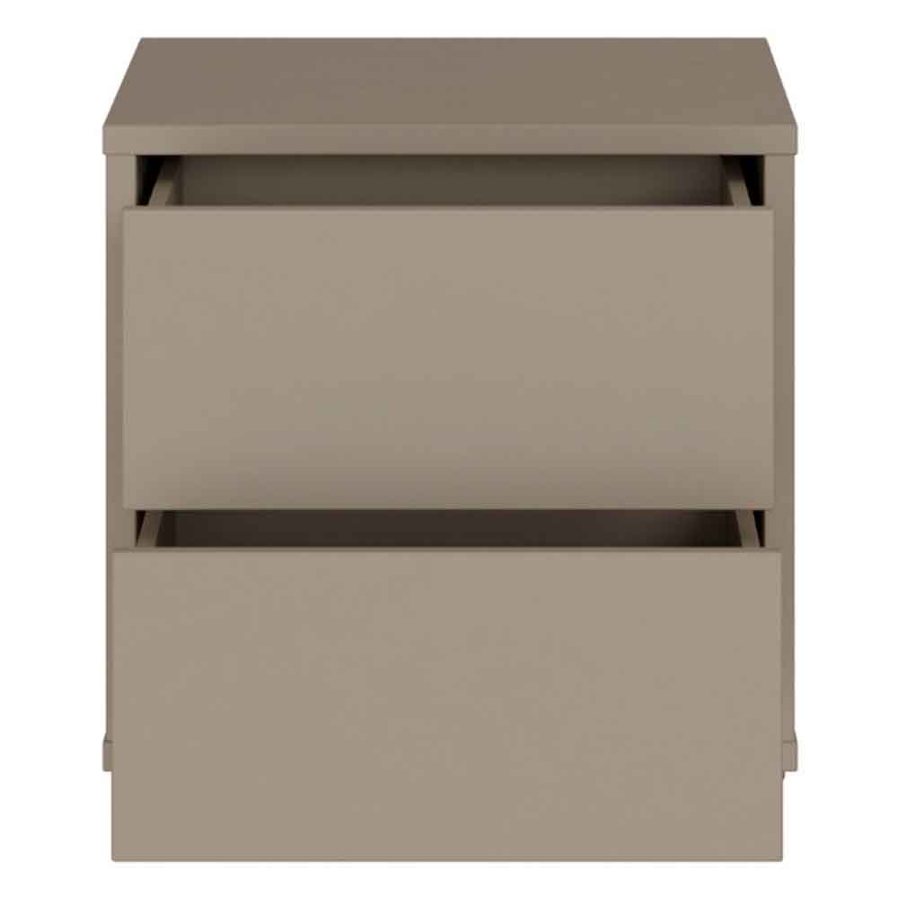 Ansley Wooden Bedside Cabinet with 2 Drawers in Taupe