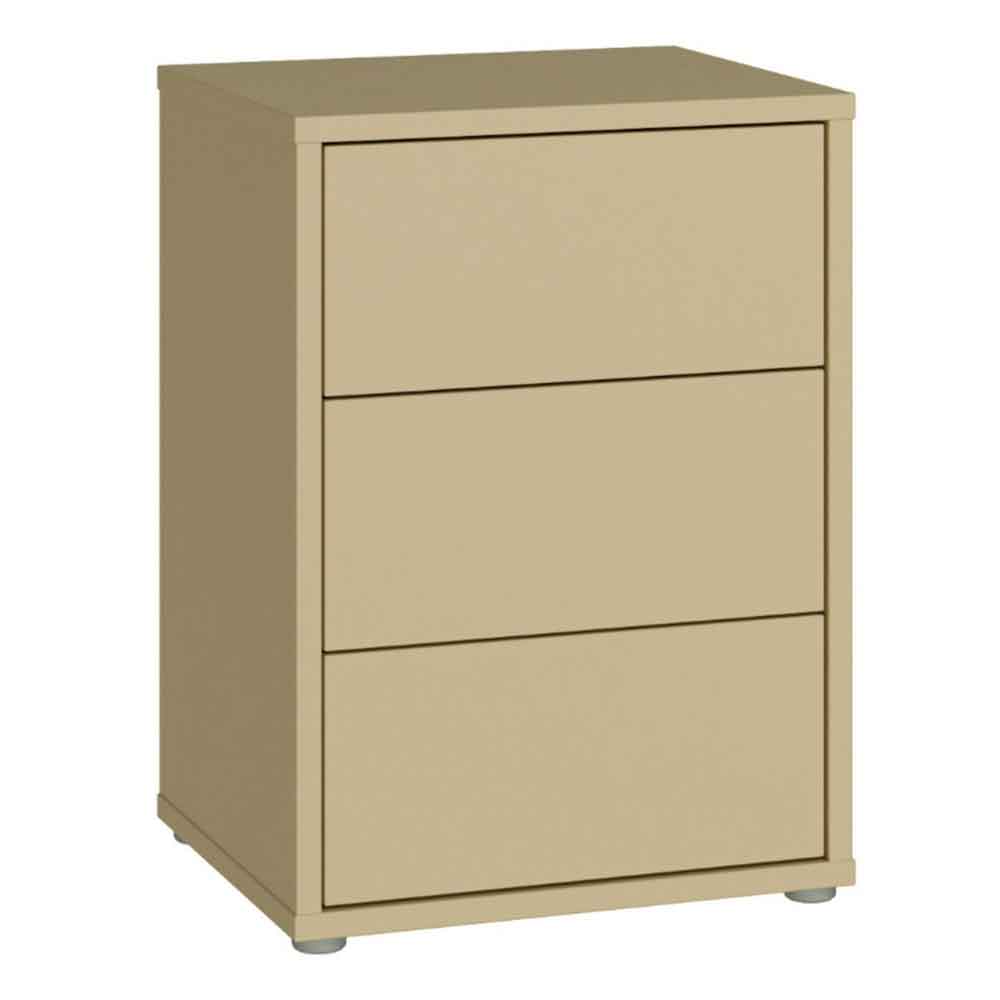 Ansley Wooden Bedside Cabinet with 3 Drawers in Butter Yellow