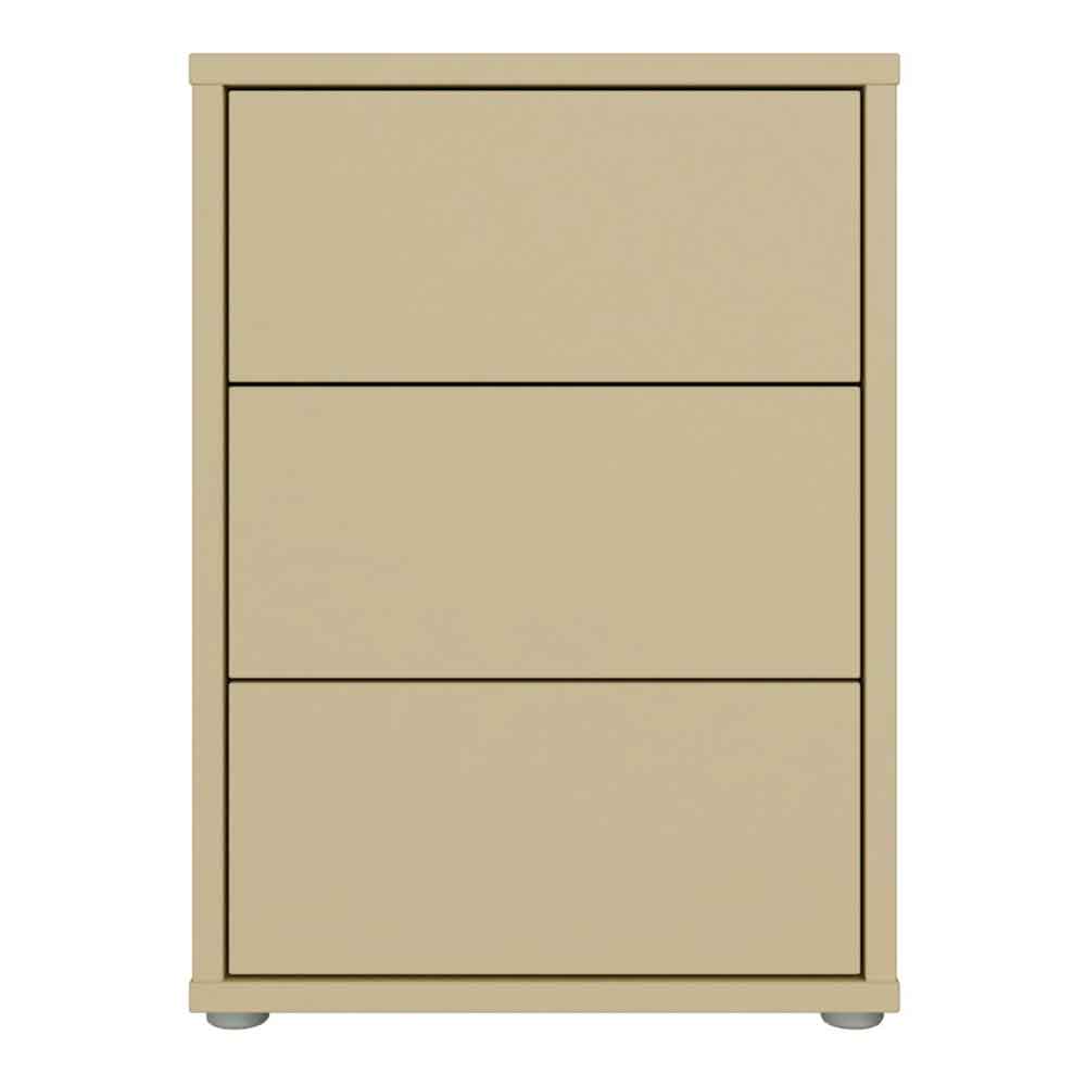 Ansley Wooden Bedside Cabinet with 3 Drawers in Butter Yellow