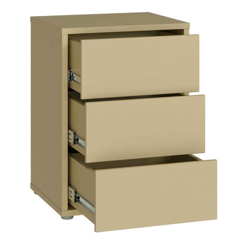 Ansley Wooden Bedside Cabinet with 3 Drawers in Butter Yellow